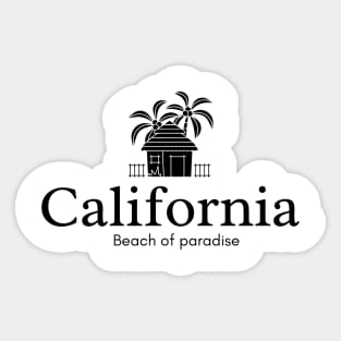 California beach of paradise t-shirt Sticker